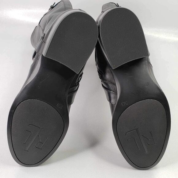 Lauren Ralph Lauren Boots Tall Women’s Black Leather Knee High Riding Size 7.5 - Picture 8 of 10